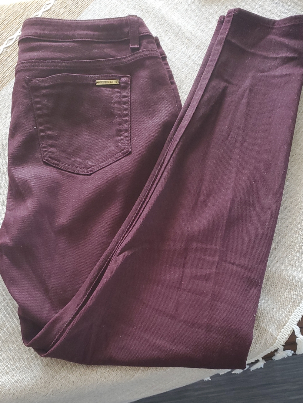Michael Kors Skinny Pants in Deep Plum